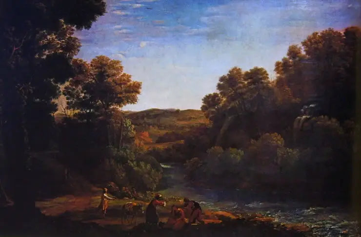 Paysage boisé avec un ruisseau - Claude Lorrain - Alpha Reproduction