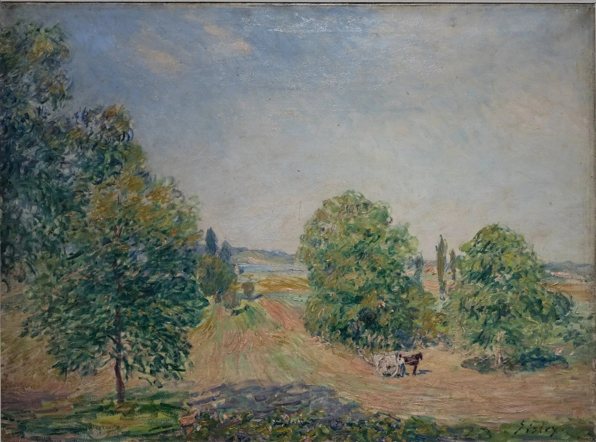 Paysage, champs, plaine de Veneux-Nadon - Alfred Sisley image 1 reproduction artisanale de tableau