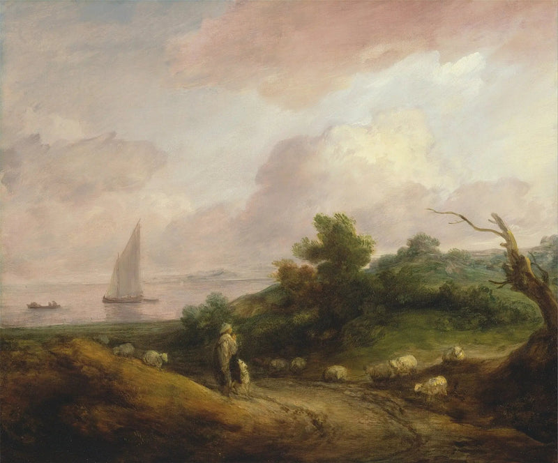 Paesaggio costiero con un pastore e il suo gregge - Thomas Gainsborough