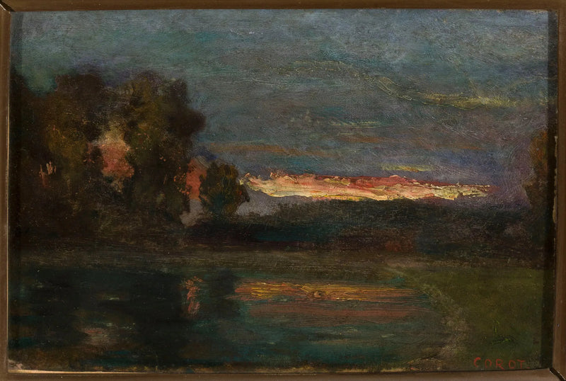 Paesaggio – Tramonto sul bordo dell'acqua - Jean-Baptiste Camille Corot