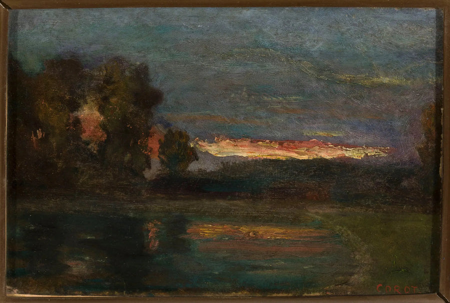 Paesaggio – Tramonto sul bordo dell'acqua - Jean-Baptiste Camille Corot