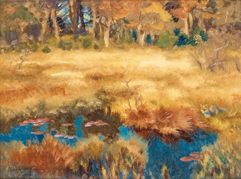 Paesaggio autunnale con volpe - Bruno Liljefors