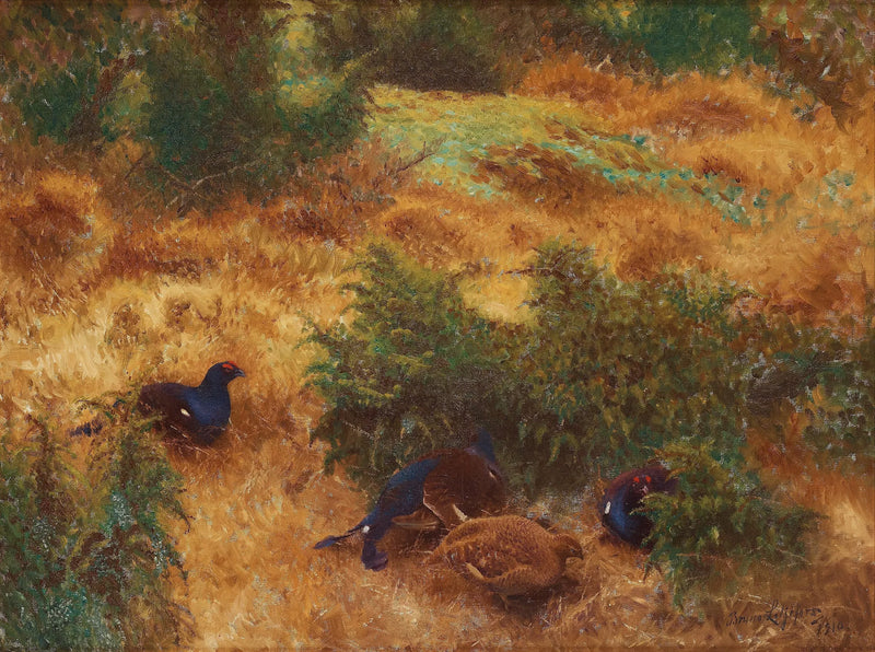 Paesaggio autunnale con fagiano di monte - Bruno Liljefors