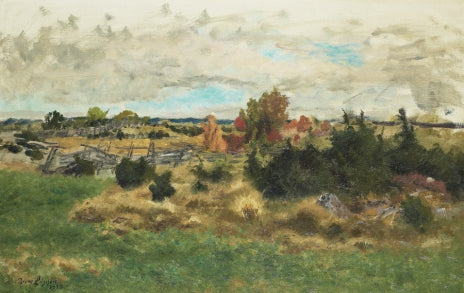 Paesaggio autunnale con recinzione rotonda - Bruno Liljefors