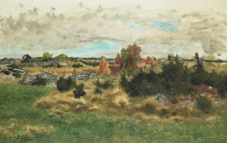 Paesaggio autunnale con recinzione rotonda - Bruno Liljefors