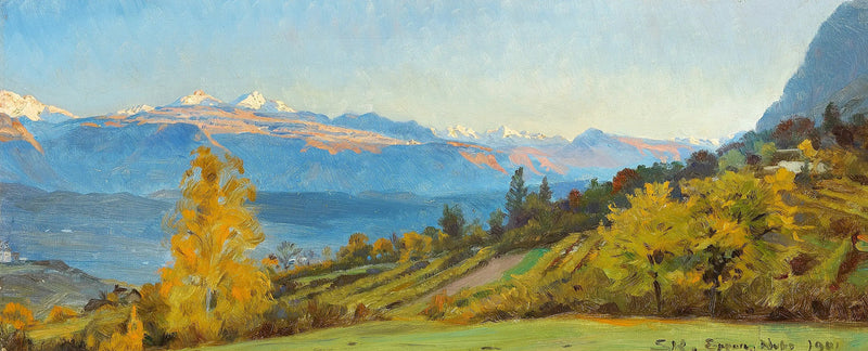 Paesaggio autunnale. Vista dal castello di Saint-Valentin in Tirolo. - Peder Severin Krøyer