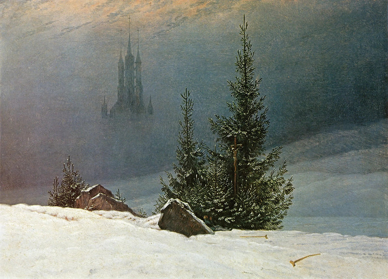 Paesaggio invernale con chiesa - Caspar David Friedrich