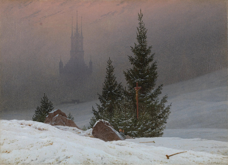 Paesaggio invernale con chiesa - Caspar David Friedrich