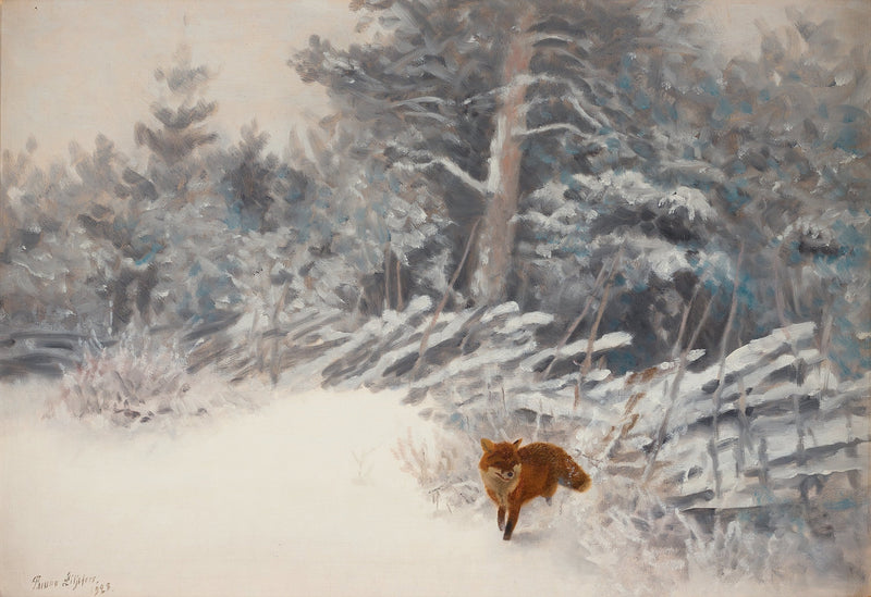 Paesaggio invernale con volpe - Bruno Liljefors