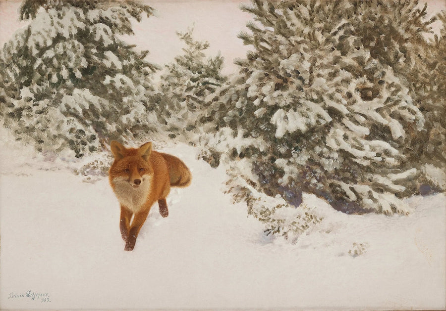 Paesaggio invernale con volpe - Bruno Liljefors