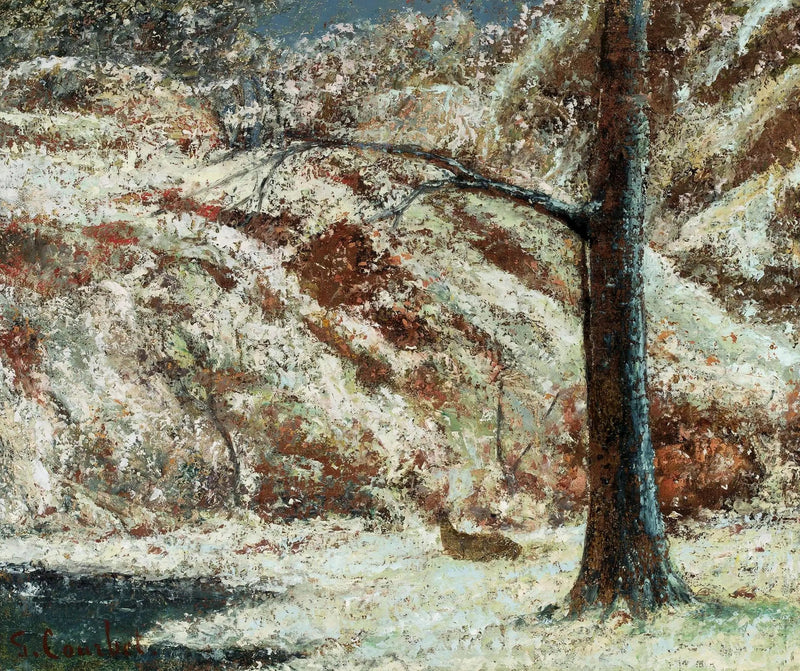 Paesaggio invernale con un cervo. - Gustave Courbet