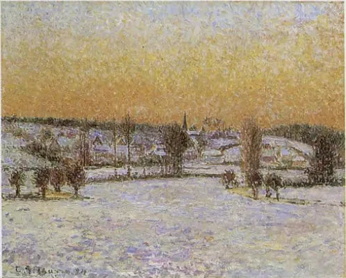 Paesaggio invernale, Éragny, Sera - Camille Pissarro