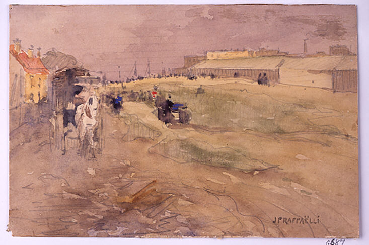 Paesaggio suburbano (scena con cavallo e carrozza) - Jean-François Raffaello
