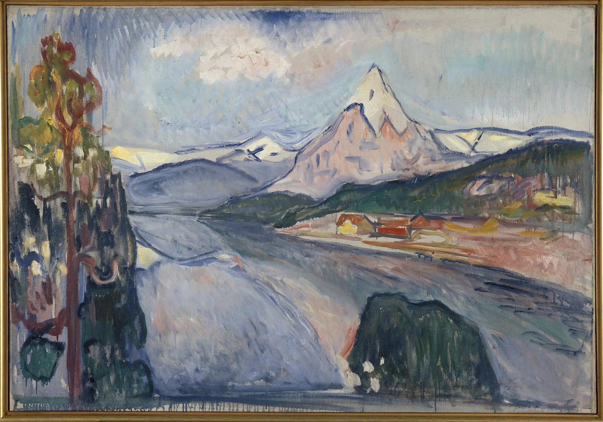 Reproduction du tableau « Paysage de fjord. Esquisse pour « Les Revenants » d'Henrik Ibsen - Edvard Munch » par Alpha Reproduction en peinture à l’huile