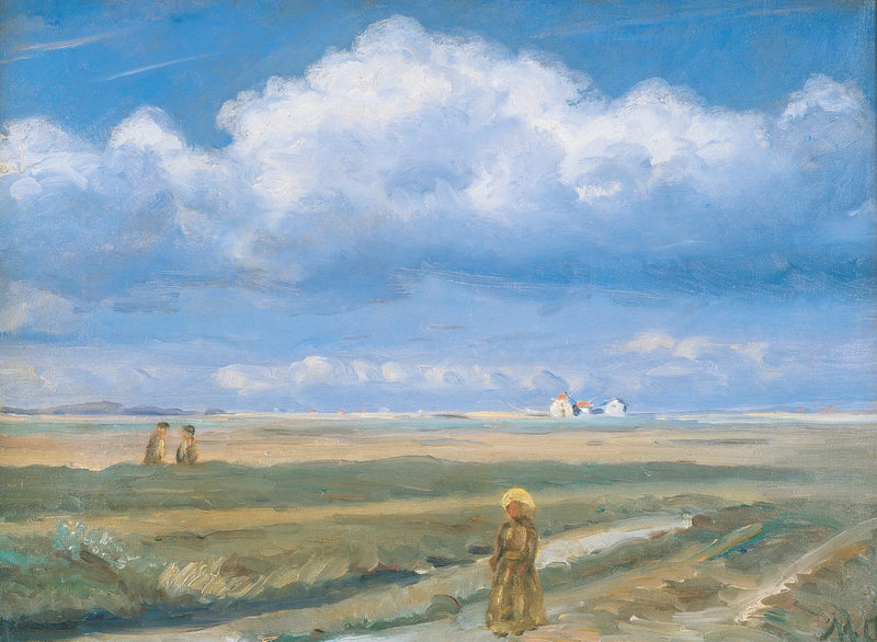 Paesaggio di brughiera, Skagen, silhouette in primo piano - Michael Peter Ancher
