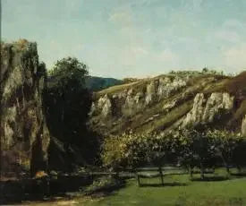 Paesaggio montano con alberi da frutto, Ornans - Gustave Courbet