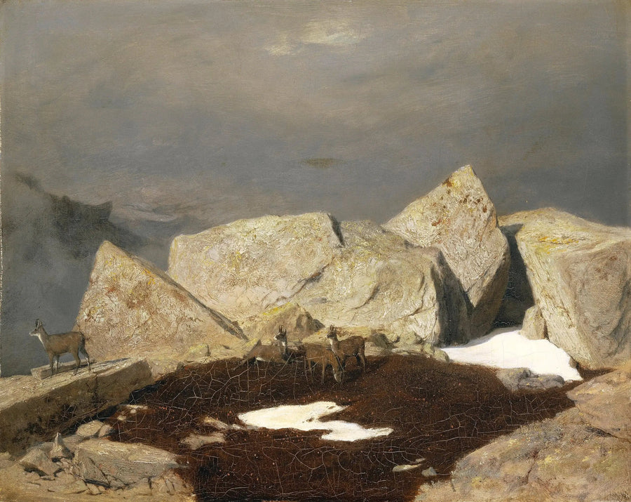 Paesaggio montano con camosci - Arnold Böcklin
