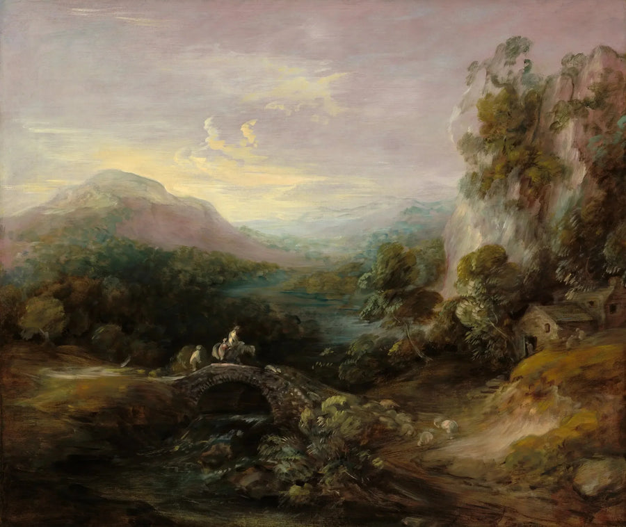Paesaggio di montagna con ponte - Thomas Gainsborough