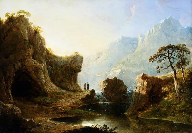 Paesaggio montano con rocce - John Martin