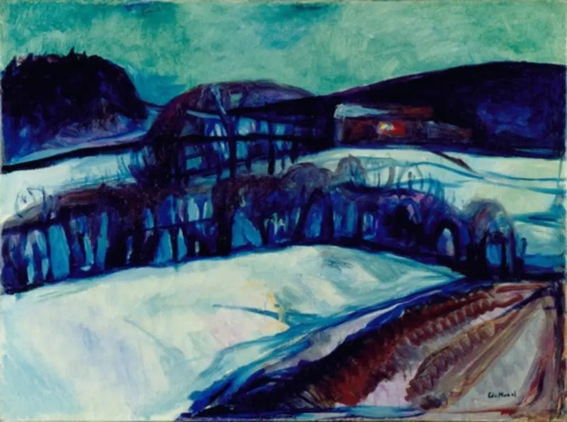 Paesaggio innevato di notte - Edvard Munch