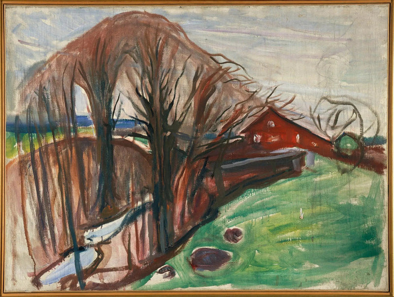 Paesaggio primaverile con casa rossa - Edvard Munch