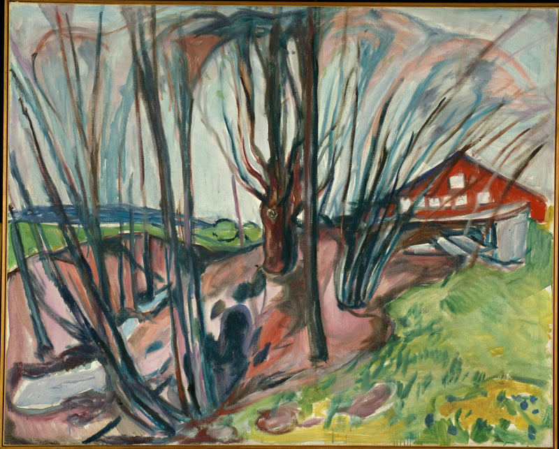 Paesaggio primaverile con casa rossa - Edvard Munch