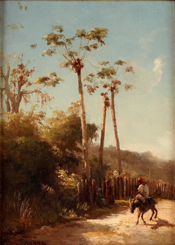 Paesaggio delle Antille, Cavaliere e asino su una strada - Camille Pissarro