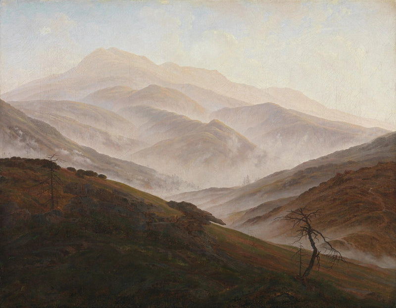 Paesaggio dei Monti dei Giganti con la nebbia che sale - Caspar David Friedrich