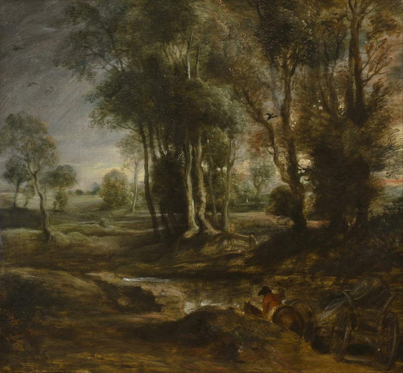 Paesaggio serale con carriola di legno - Peter Paul Rubens