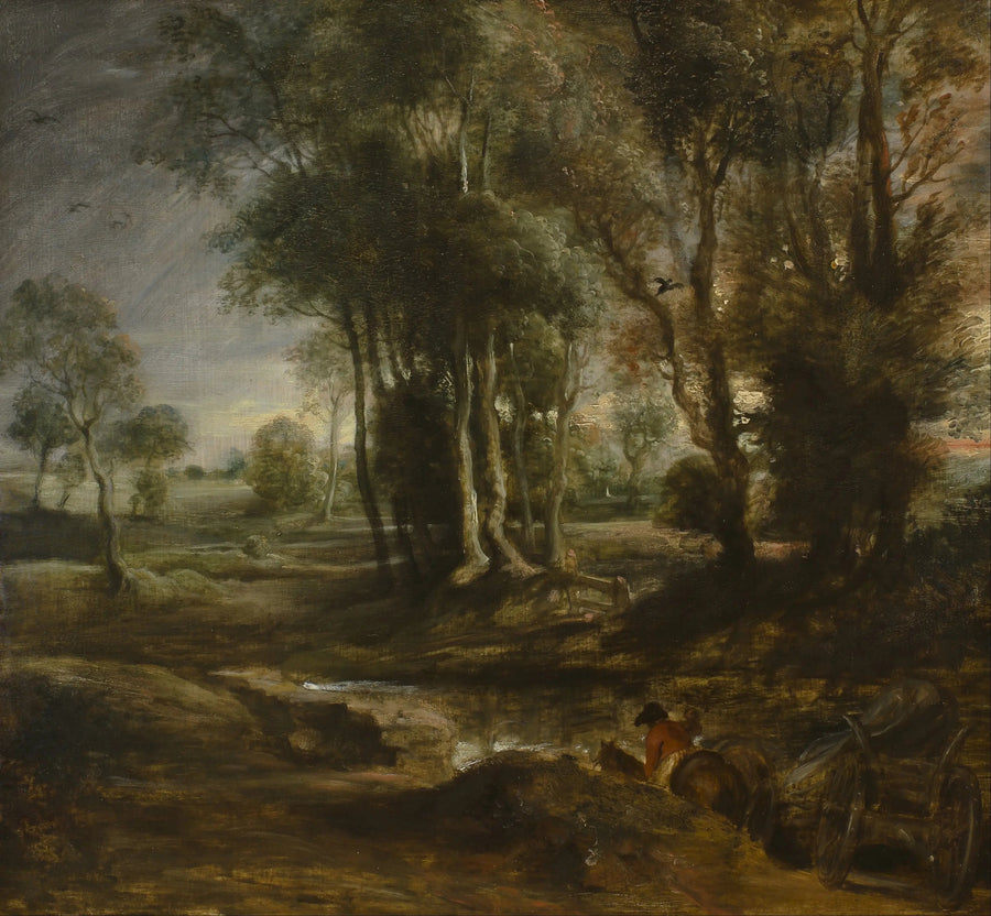 Paesaggio serale con carriola di legno - Peter Paul Rubens