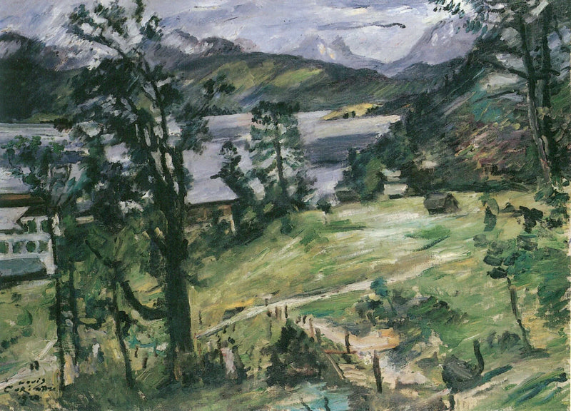 Paesaggio del Walchensee con larici - Lovis Corinth