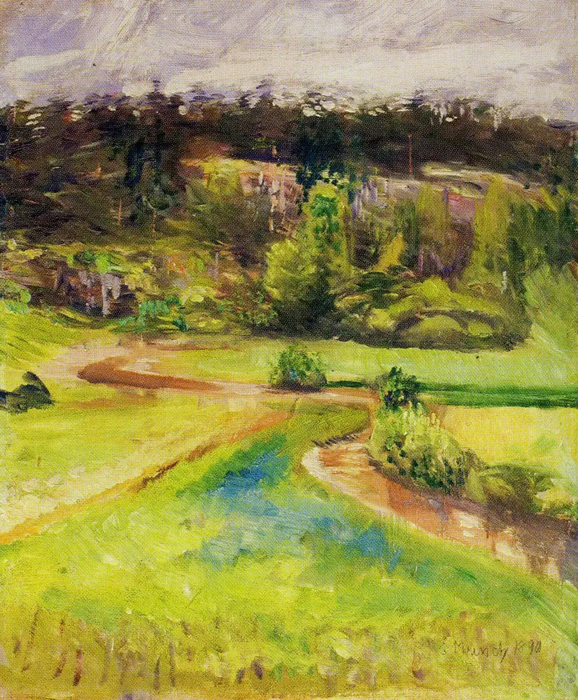 Reproduction du tableau « Paysage - Edvard Munch » par Alpha Reproduction en peinture à l’huile