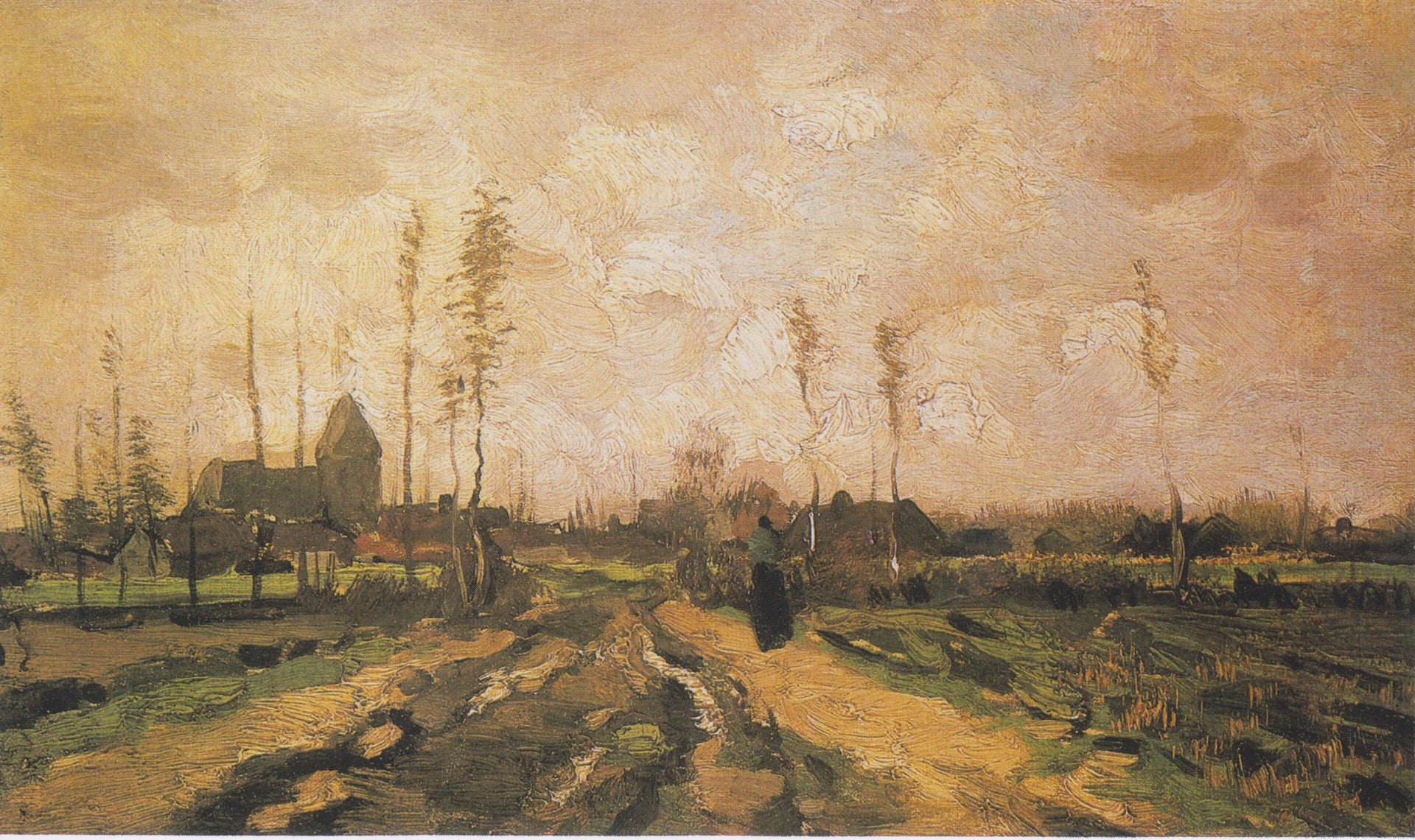 Paysage avec église et maisons F185a JH761 — Vincent van Gogh