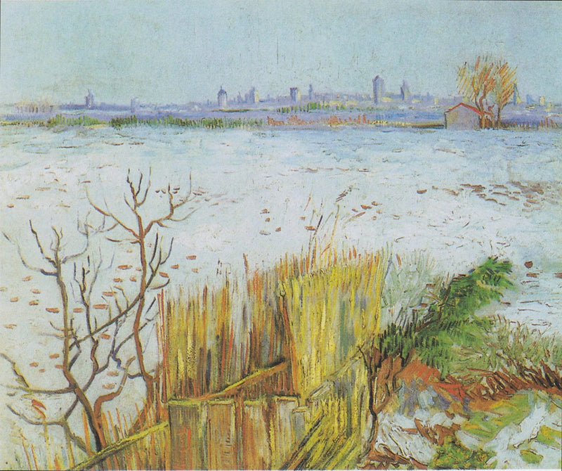 Paesaggio innevato con Arles sullo sfondo - Vincent van Gogh