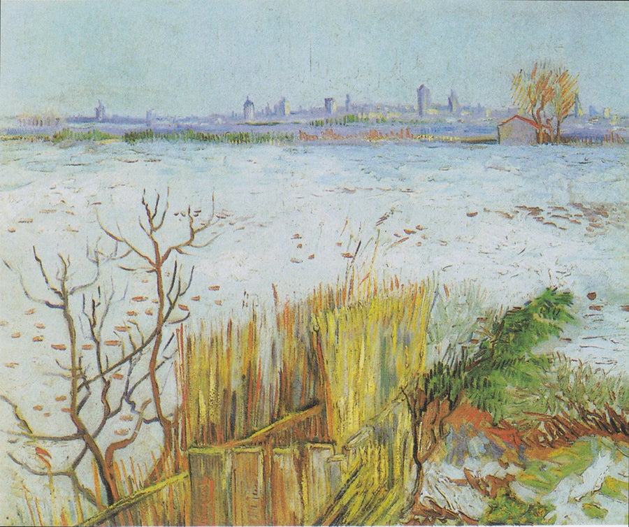 Paesaggio innevato con Arles sullo sfondo - Vincent van Gogh