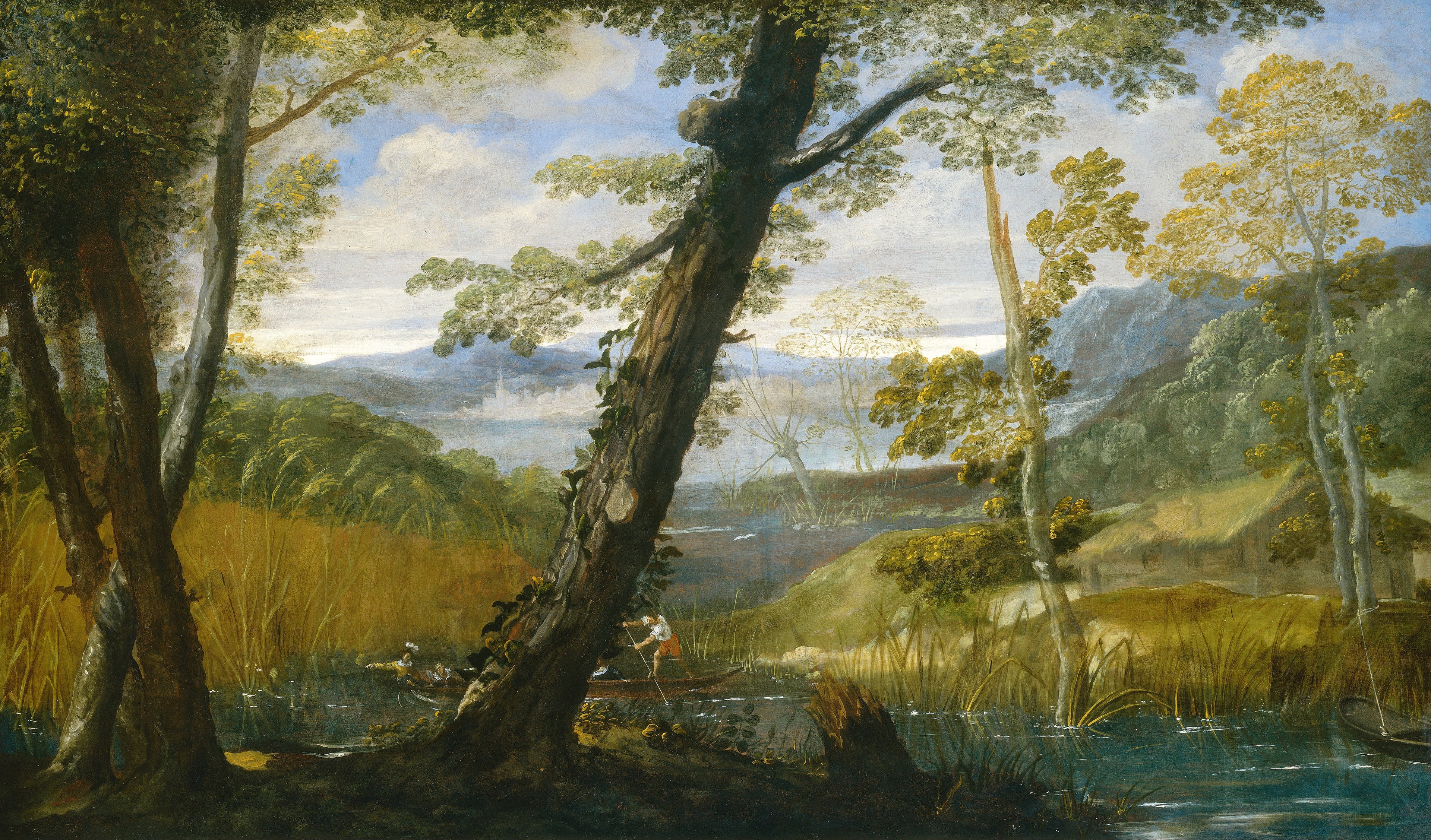 Paysage fluvial - Annibale Carracci image 1 copie de tableau peinte à la main