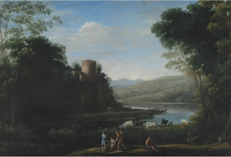 Paesaggio fluviale con pastori - Claude Lorrain