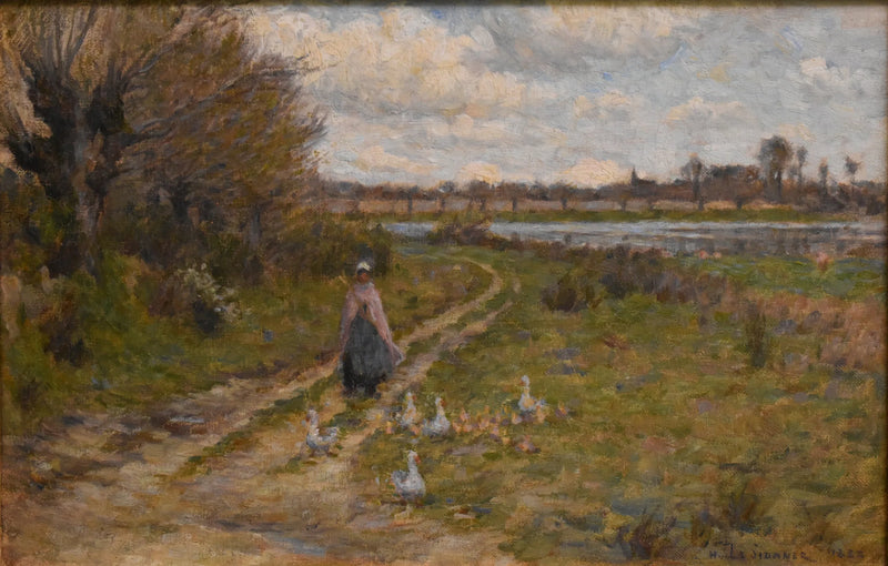 Paesaggio, custode di oche - Henri Le Sidaner