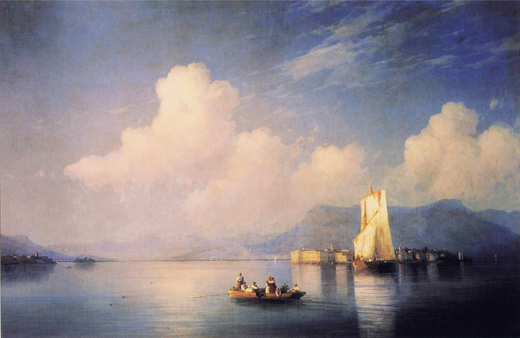 Paysage italien (Lac Majeur) soirée - Ivan Aïvazovski - Alpha Reproduction