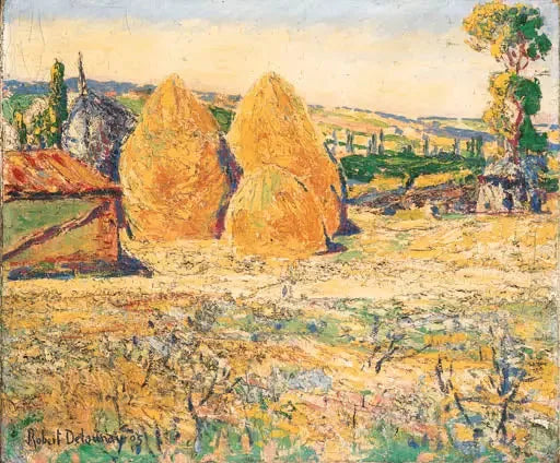 Paysage, les meules - Robert Delaunay image 1 reproduction de peinture à l’huile