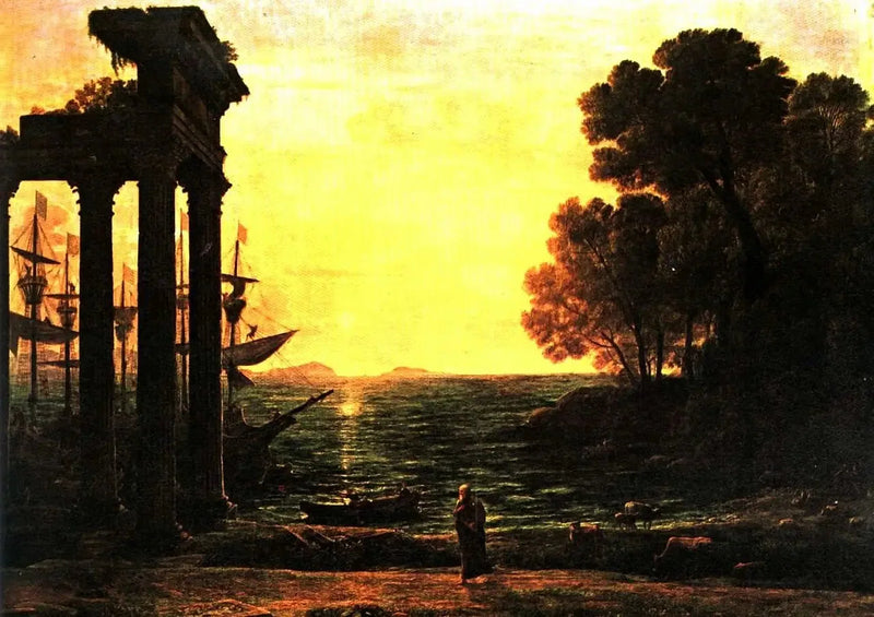 Paesaggio marino con Ezechiele che piange sulle rovine di Tiro - Claude Lorrain