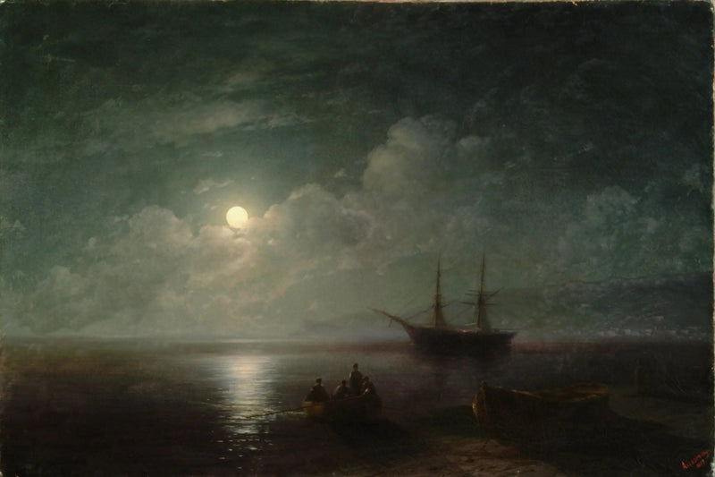 Paesaggio marino con luna piena - Ivan Aïvazovski