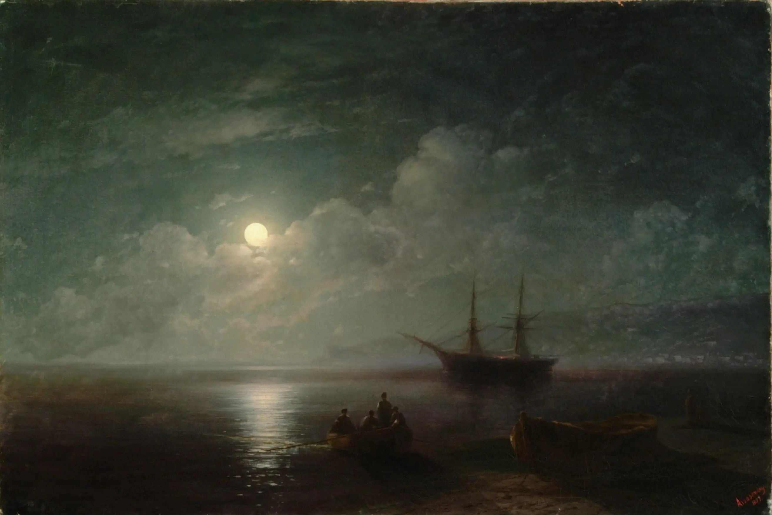Paysage marin avec pleine lune - Ivan Aïvazovski - Alpha Reproduction