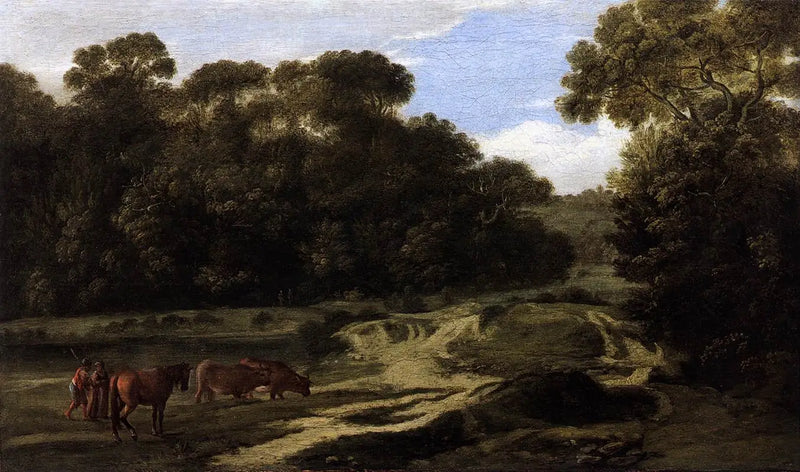 Paesaggio pastorale con pastore e gregge (Sentiero forestale) - Claude Lorrain