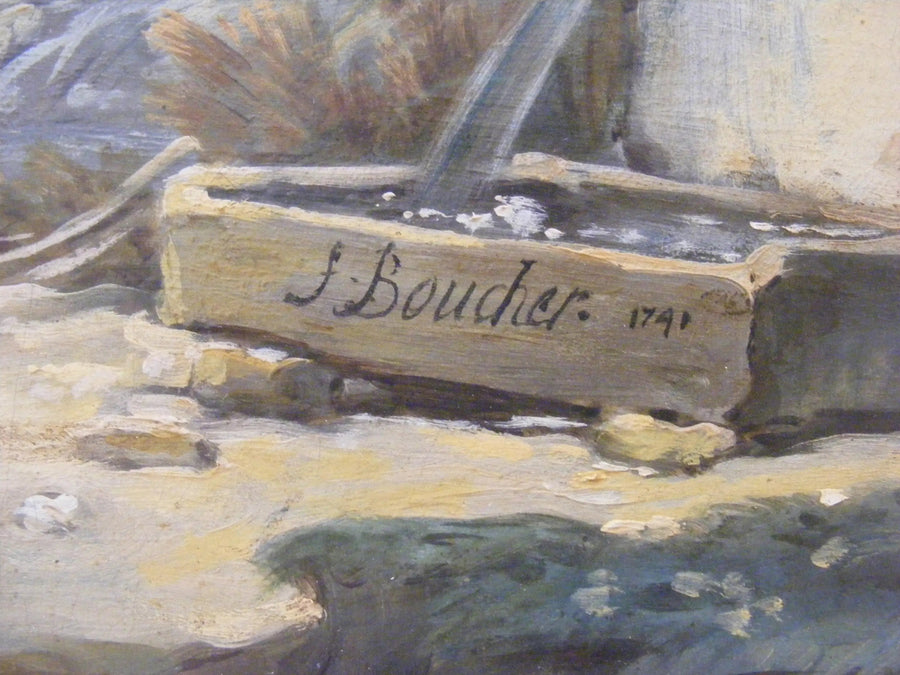 Paesaggio pastorale con il fiume - François Boucher