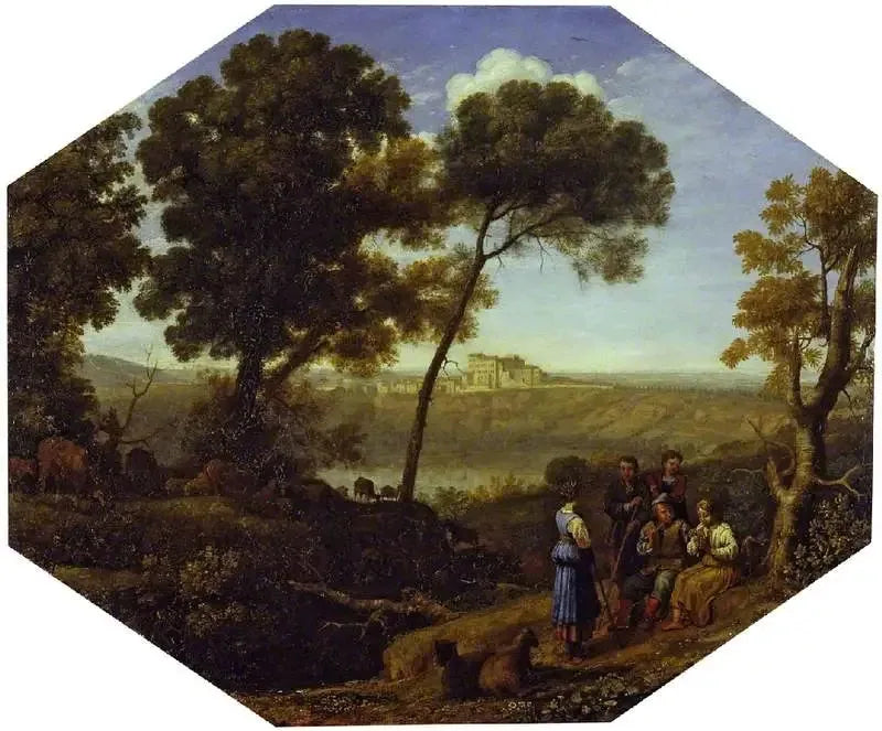 Paesaggio pastorale con il lago di Albano e Castel Gandolfo - Claude Lorrain