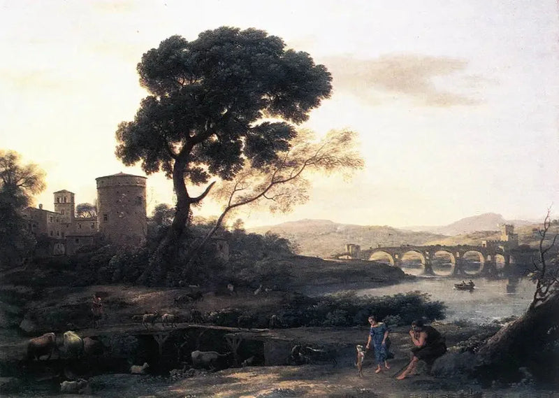 Paesaggio pastorale con il ponte Milvio - Claude Lorrain
