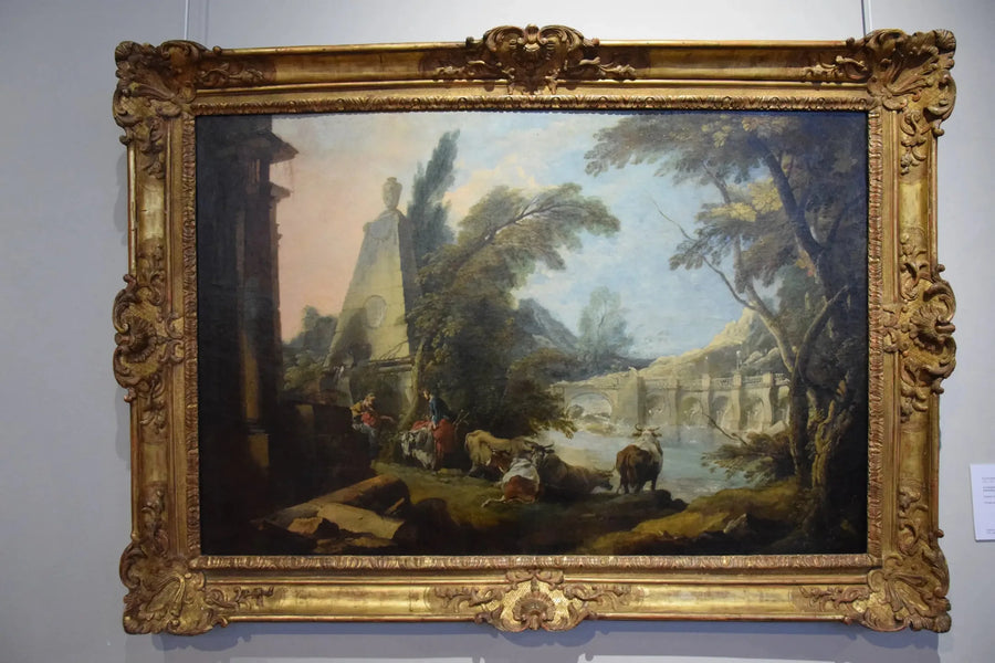 Paesaggio pastorale con obelisco - François Boucher
