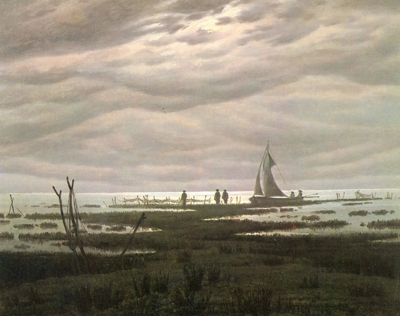 Paesaggio piatto nella baia di Greifswald - Caspar David Friedrich
