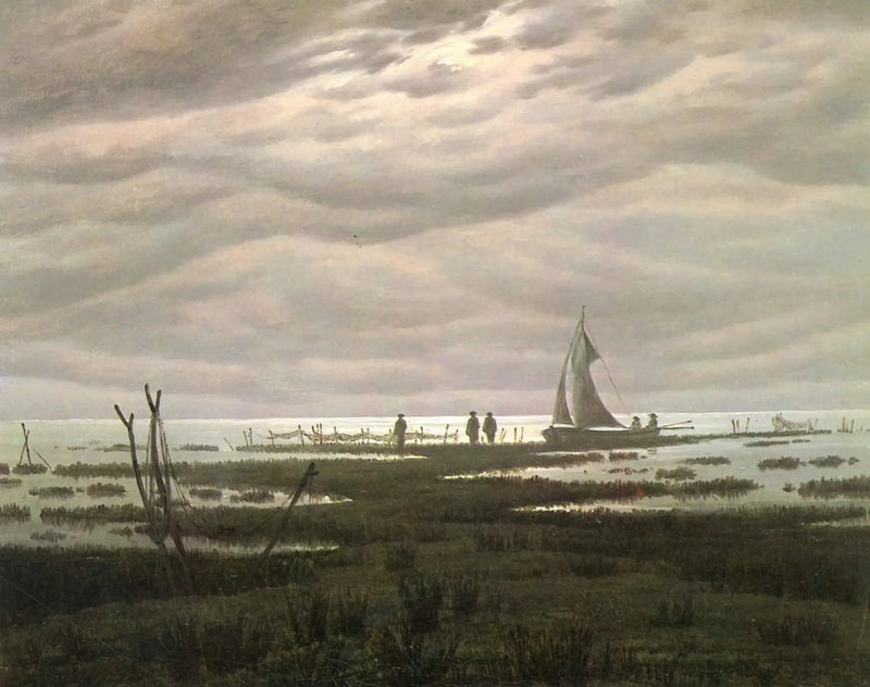 Paesaggio piatto nella baia di Greifswald - Caspar David Friedrich